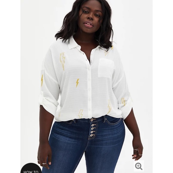 torrid | Tops | Nwt Torrid Drop Shoulder Lightning Bolt Blouse | Poshmark